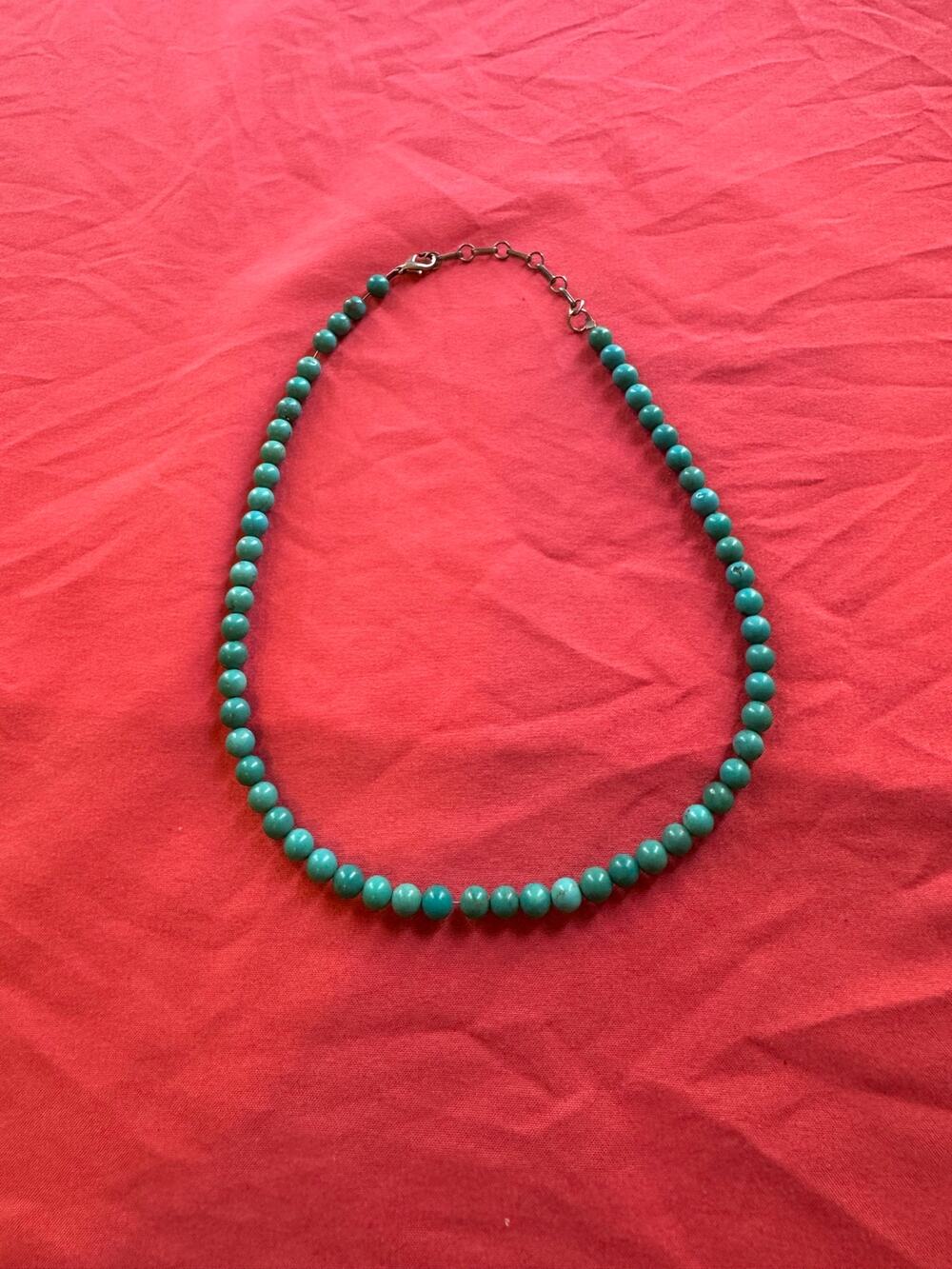 Vintage Uniform Faux-Turquoise Bead Necklace
